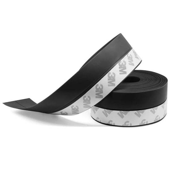Weather Stripping Door Seal Strip, Silicone Self-Adhesive Weather Seal Tape, 16 Feet Long Black Door Window Insulation for Noise Dust Wind Blocking