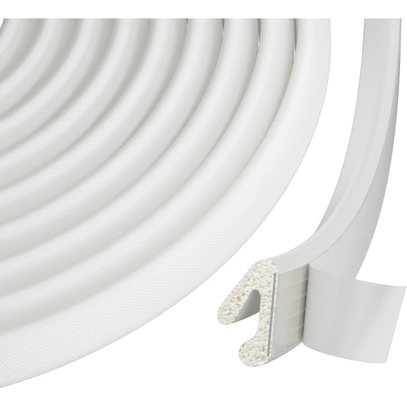 Weather Stripping Door Seal Strip for Small Gap, V Shape Self- Door Weatherstripping Door Frame Insulation for Winter,Draft Blocker, Tape(19.7Feet,White)