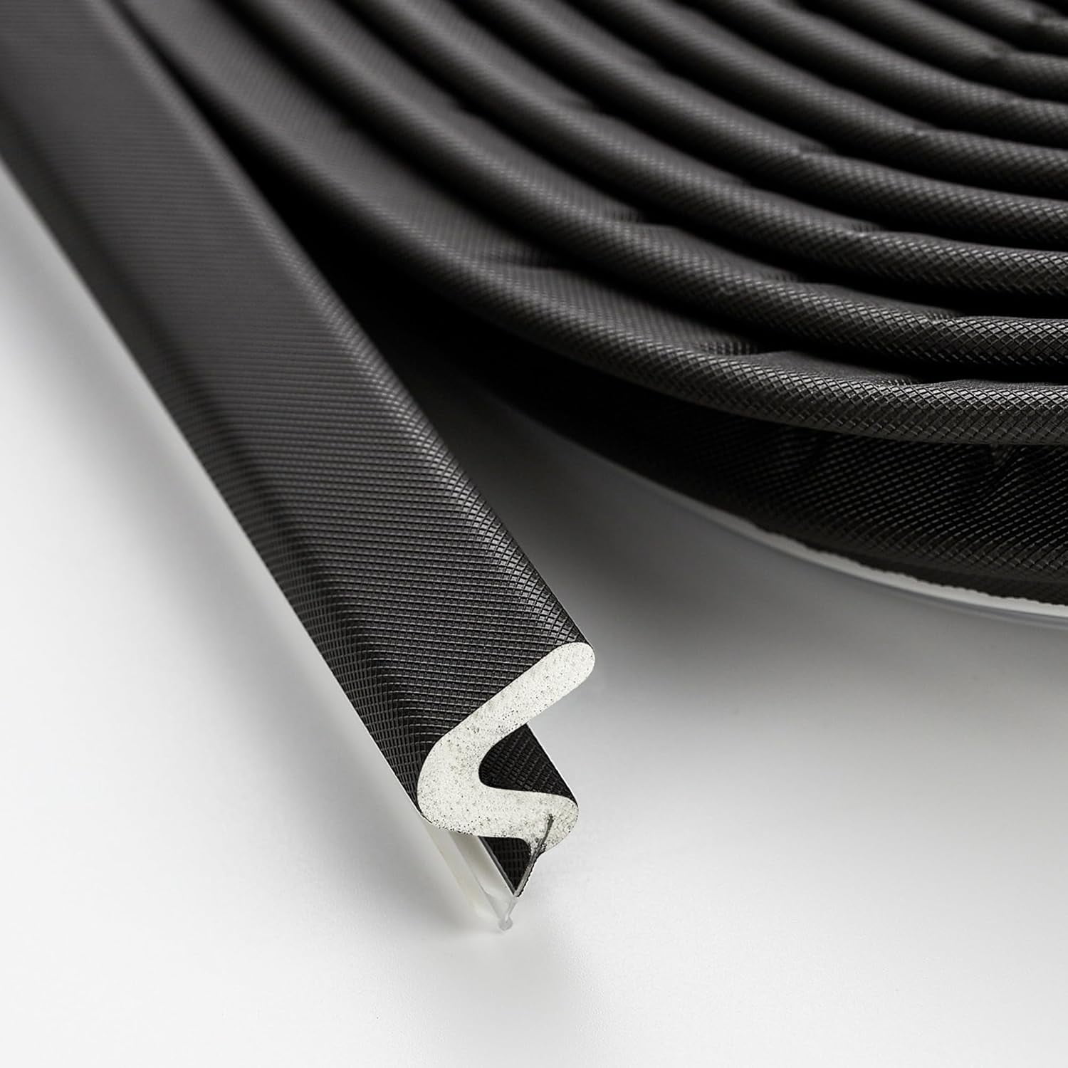 Weather Stripping Door Seal Strip Soundproof Q Foam Weather Stripping for Door Frame, Exterior Door Weather Stripping for Large Gap, Easy to Install（Black, 60FT
