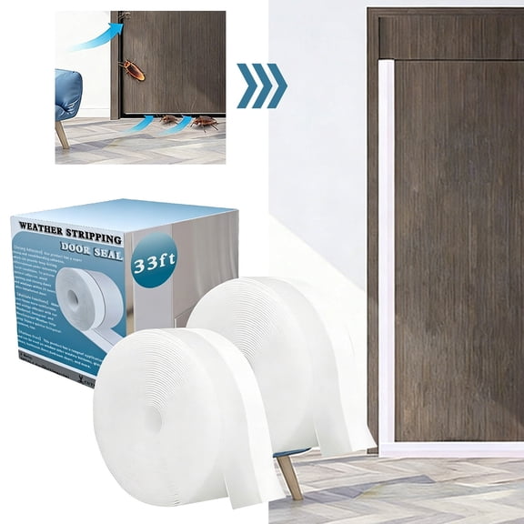 Weather Stripping Door Seal, Windproof Soundproof Door Bottom Seal Strip for Home Doors Windows, Energy Saving Anti-Collision Door Weatherstrip for Bedroom Bathroom Doors 2Pcs