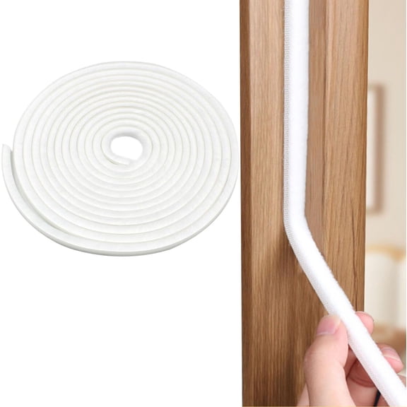 Weather Stripping Door Window Seal Strip 33 Ft, Selfadhesive Strong Adhesion, soundproofing, Draft Blocker, Dustproof, Suitable for Doors and Windows Cabinet Doors, 0.2 Inch Thick, White