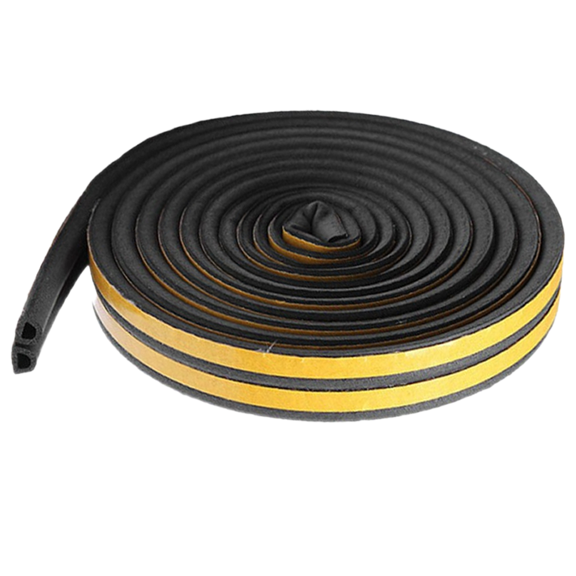 Weather Stripping Seal Strip For Doors/Windows, Self-Adhesive Backing Seals Large Gap - Black