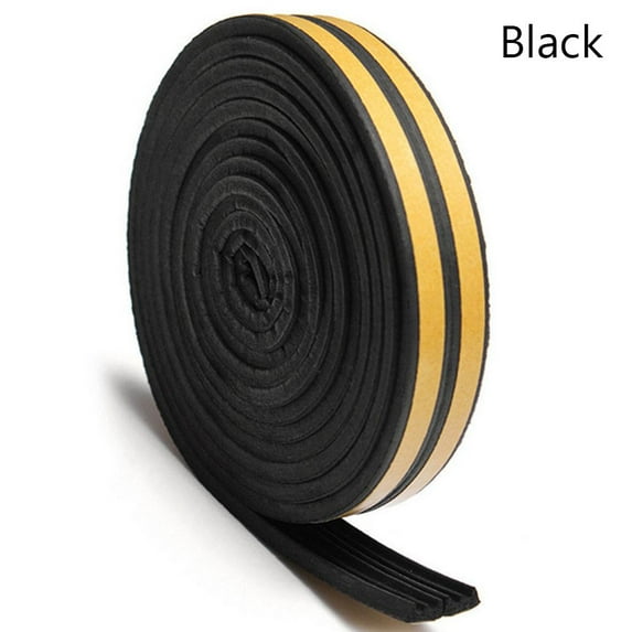 Weather Strips, Window Door Weather Strips, Self Adhesive Foam Rubber Weather Stripping, Anti Collision Soundproof, 5/10M BLACK 10M