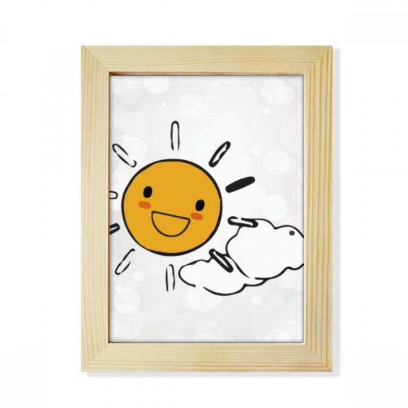 Weather Sun Cloud Illustration Pattern Desktop Adorn Photo Frame Display Art Painting Wooden