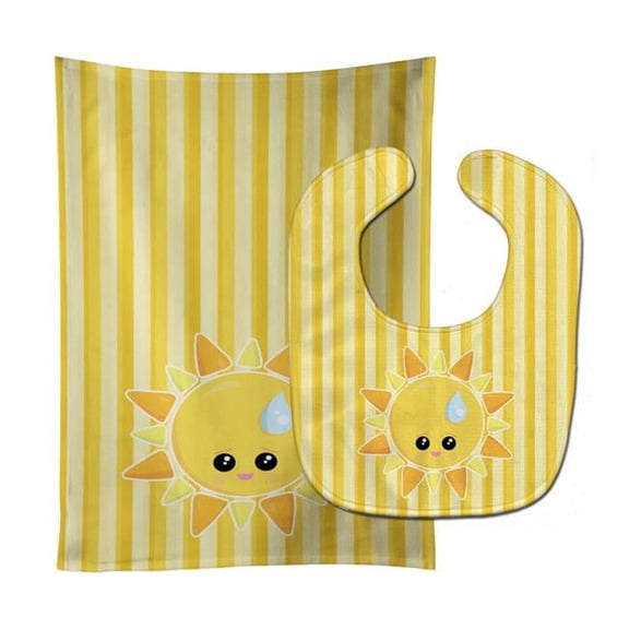 Weather Sun Sprinkle Face Baby Bib & Burp Cloth
