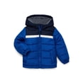 thumbnail image 1 of Weather Tamer Boys’ Stripe Puffer Jacket with Hood, Sizes 4-16, 1 of 3