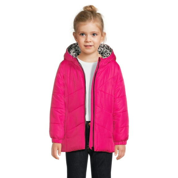 Weather Tamer Girls Long Sleeve Hooded Winter Puffer Coat, Sizes 4-16