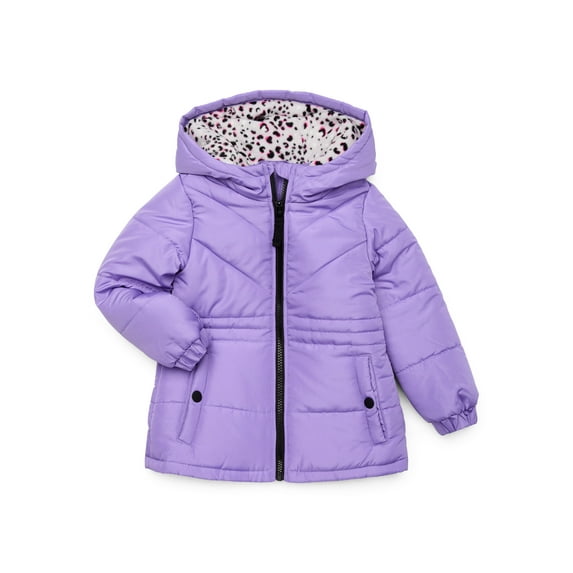 Weather Tamer Girls’ Puffer Jacket with Hood, Sizes 4-16