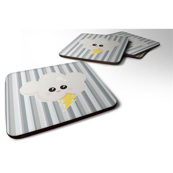 Weather Thuderstorm Face Foam Coasters - Set of 4