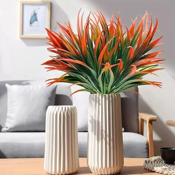 All Weather UV Resistant Artificial Flowers with Green Leaves, Realistic Faux Flowers Bouquet, Living Room Decor for Garden Porch Wedding Vase Arrangement