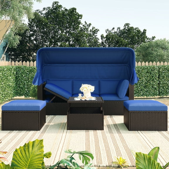 Weather & UV Resistant / Backyard Relaxation / Wicker Sectional Sofa