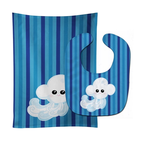 Weather Windy Face Baby Bib and Burp Cloth