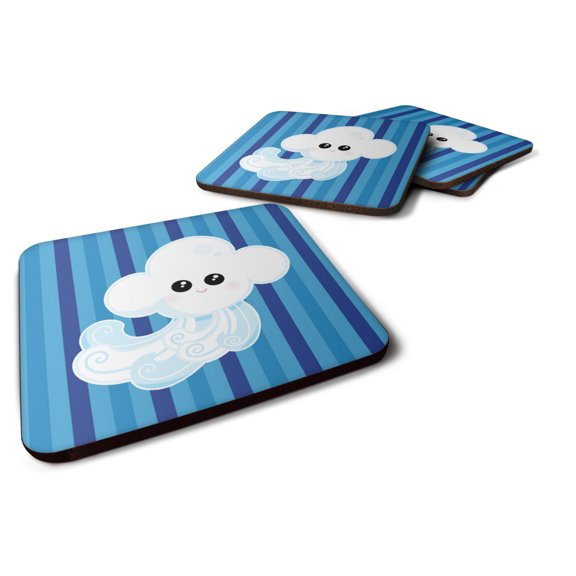 Weather Windy Face Foam Coaster Set of 4