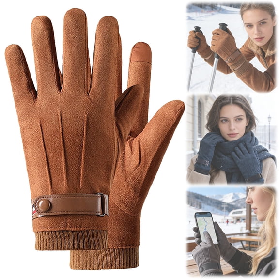 Weather Womens Gloves Winter Gloves For Women Thermal Warm Fuzz Lined Touchscreen Gloves