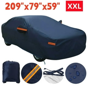 All Weather Car Cover Universal Fit For Sedan Car,Size XXL 209"x79"x59", Waterproof Windproof Dustproof UV Protection Blue- Breathable Lightweight Design for Outdoor Indoor Use