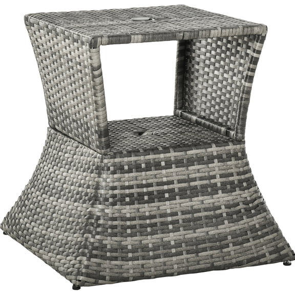 Sturdy Frame and Rattan / Good for Patio Reading / Hold Umbrella and Books