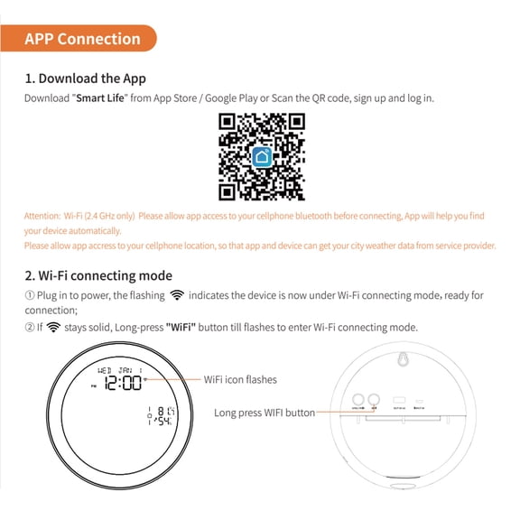 Weather station,With Alarm Clock Weather Station 3-day Weather Weather Clock 3-day Weather App With Alarm Lcd Display Alarm Clock Function Display App Wifi Dsfen Eryue Adben