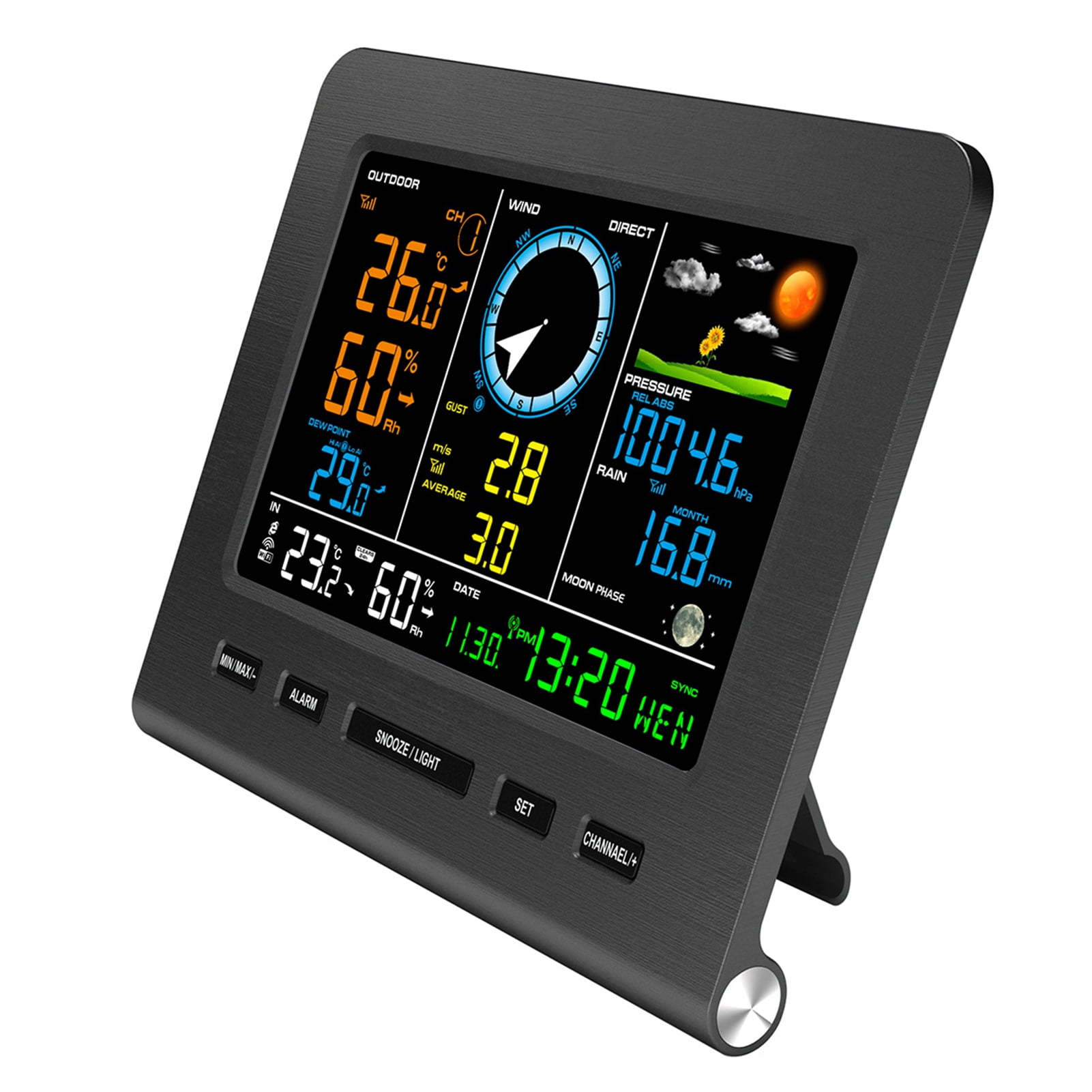 インテリア時計 WEATHER FORECAST RADIO CONTROLLED Weather station,With Weather Temperature Alarm Clock With Weather