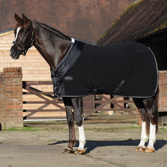 WeatherBeeta Anti-Static Standard Neck Fleece Cooler, Black/Silver, 72 in