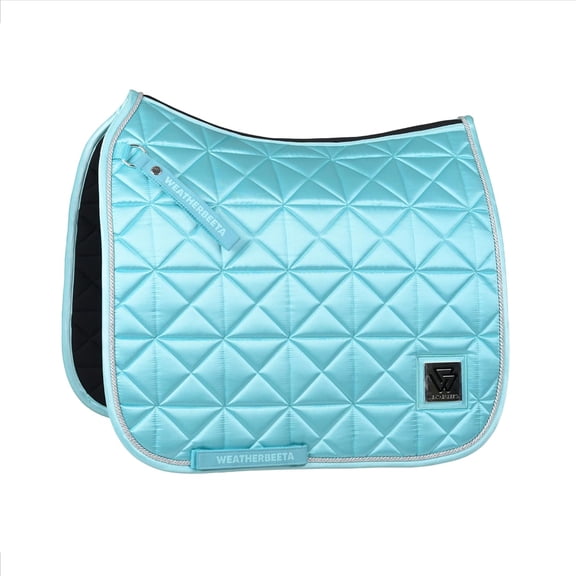 WeatherBeeta Satin Luxe Air-Tec Quilted Dressage Saddle Pad, Aqua, Large