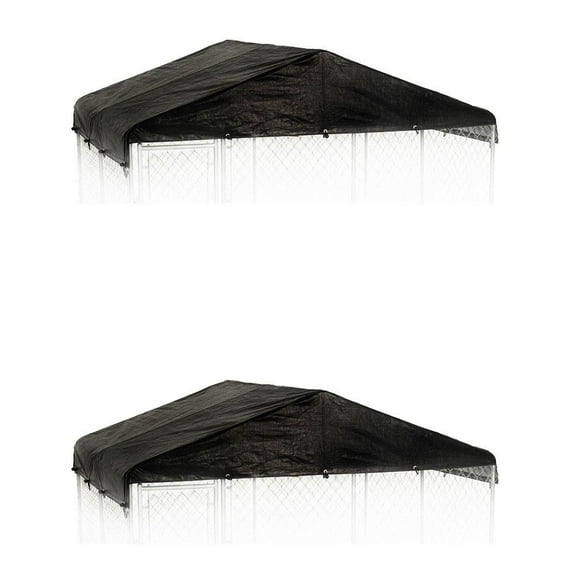 WeatherGuard 10' x 10' Dog Run Kennel Waterproof Roof Cover Only (2 Pack)