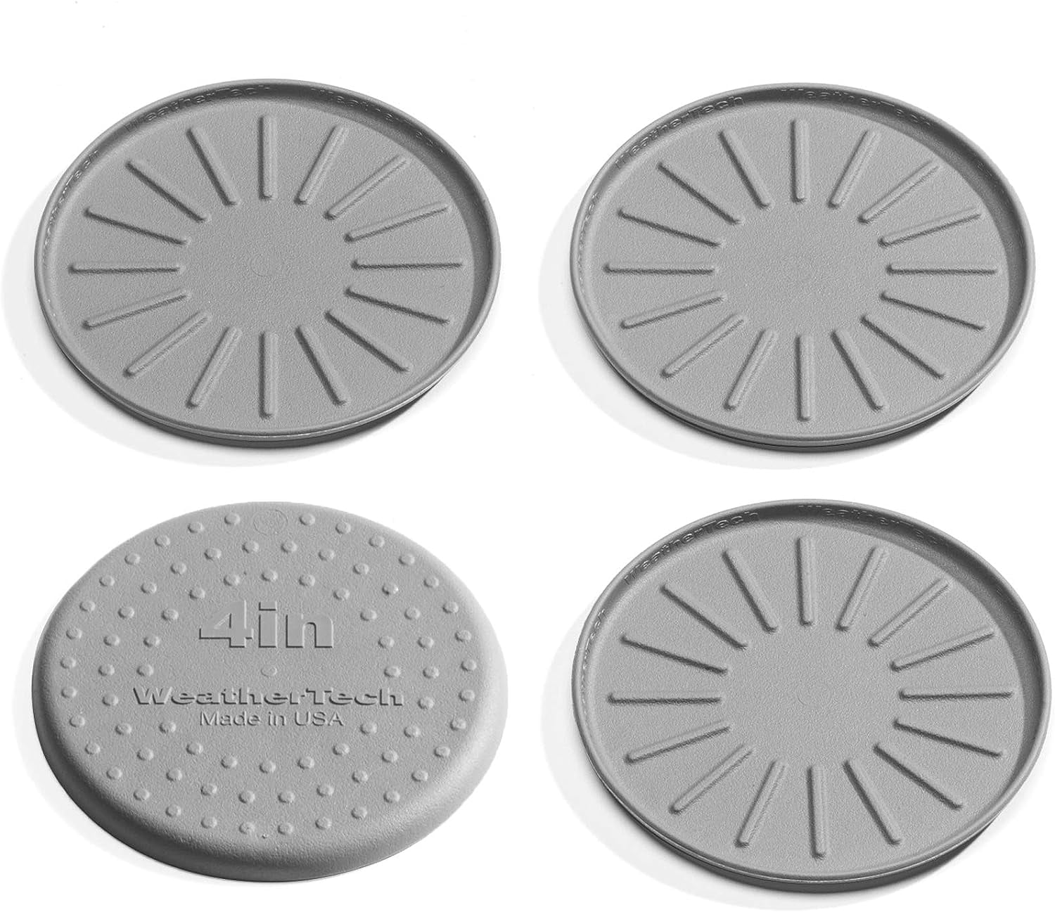 WeatherTech 4" Gray Anti-Skid Drink Coasters Set of 4