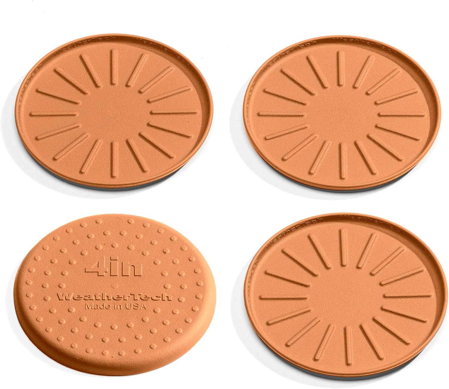 Terra Cotta 4" Anti-Skid Drink Coasters Set of 4