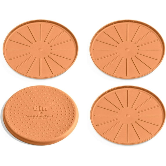 WeatherTech 6" Drink Coasters for Home Surfaces, Anti-Skid, No-Slip knibs - Set of 4, Terra Cotta - (8A6CSTTC)