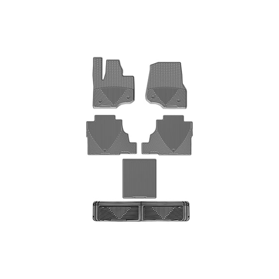 WeatherTech All-Weather Floor Mats compatible with Navigator, Navigator L, Expedition, Expedition Max - Complete Set (1st, 2nd, & 3rd Row) w/ Center Aisle, Grey