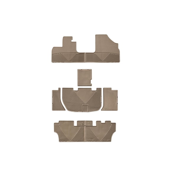 WeatherTech All-Weather Floor Mats compatible with 2005-2010 Honda Odyssey - Complete Set (1st, 2nd, & 3rd Row), Tan