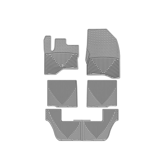 WeatherTech All-Weather Floor Mats compatible with 2009-2010 Ford Flex - Complete Set (1st, 2nd, & 3rd Row), Grey