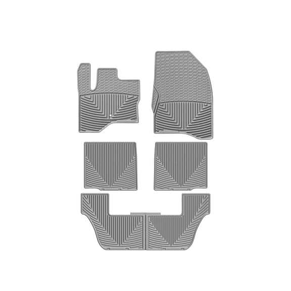 WeatherTech All-Weather Floor Mats compatible with 2009-2010 Ford Flex - Complete Set (1st, 2nd, & 3rd Row), Grey
