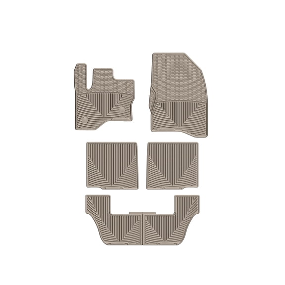 WeatherTech All-Weather Floor Mats compatible with 2011-2019 Ford Flex - Complete Set (1st, 2nd, & 3rd Row), Tan