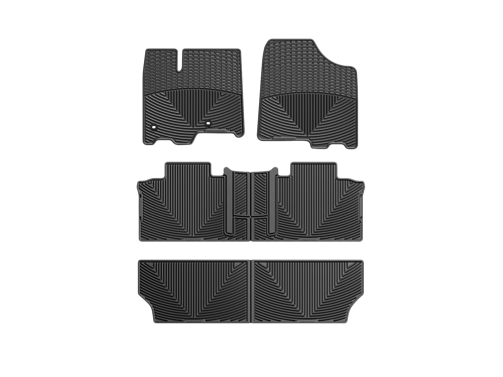 WeatherTech All-Weather Floor Mats compatible with 2013-2020 Toyota Sienna - Complete Set (1st, 2nd, & 3rd Row), Black