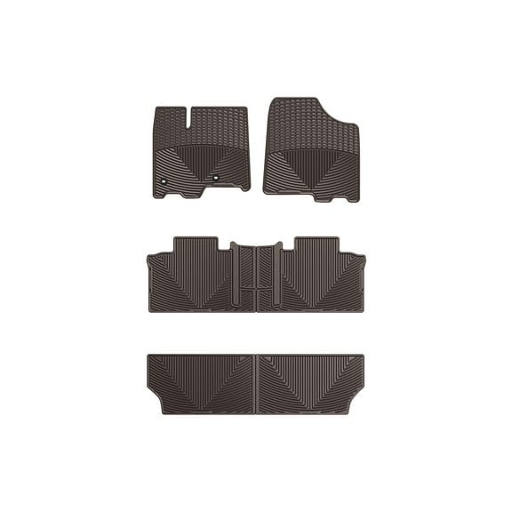 WeatherTech All-Weather Floor Mats compatible with 2013-2020 Toyota Sienna - Complete Set (1st, 2nd, & 3rd Row), Cocoa