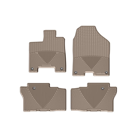 WeatherTech All-Weather Floor Mats compatible with 2016-2022 Honda Pilot - 1st & 2nd Row, Tan