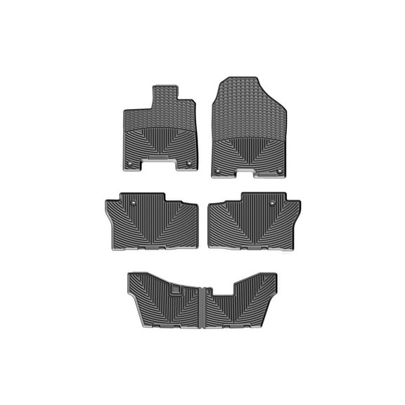 WeatherTech All-Weather Floor Mats compatible with 2016-2022 Honda Pilot - Complete Set (1st, 2nd, & 3rd Row), Black