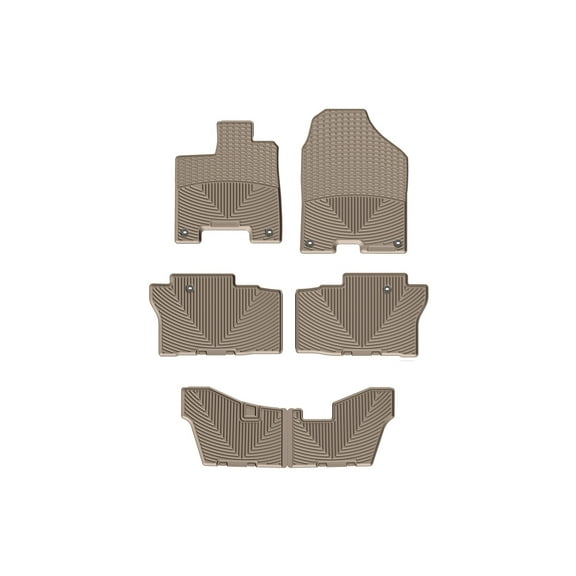WeatherTech All-Weather Floor Mats compatible with 2016-2022 Honda Pilot - Complete Set (1st, 2nd, & 3rd Row), Tan