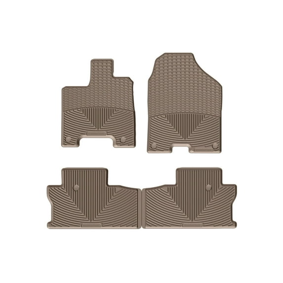WeatherTech All-Weather Floor Mats compatible with 2017-2026 Honda Ridgeline - 1st & 2nd Row, Tan
