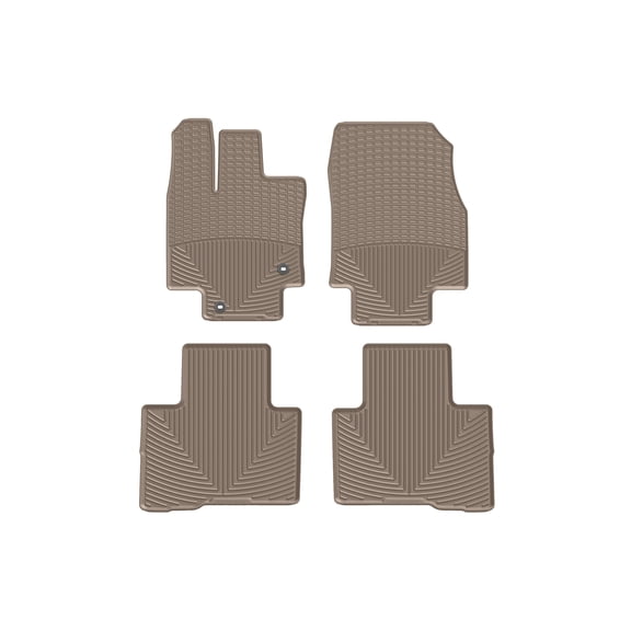WeatherTech All-Weather Floor Mats compatible with Toyota Highlander Hybrid, Highlander - 1st & 2nd Row, Tan