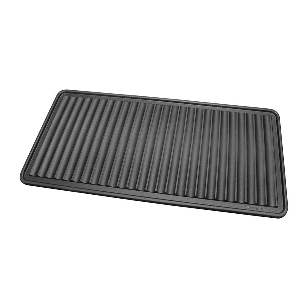 Black Durable TPE Boot Tray with Channels, 16" x 36"