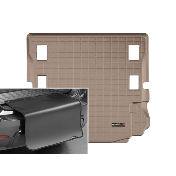 WeatherTech Cargo Trunk Liner with Bumper Protector compatible with 2007-2014 Jeep Wrangler 2-Door - Behind 1st Row w/ Bumper Protector, Tan