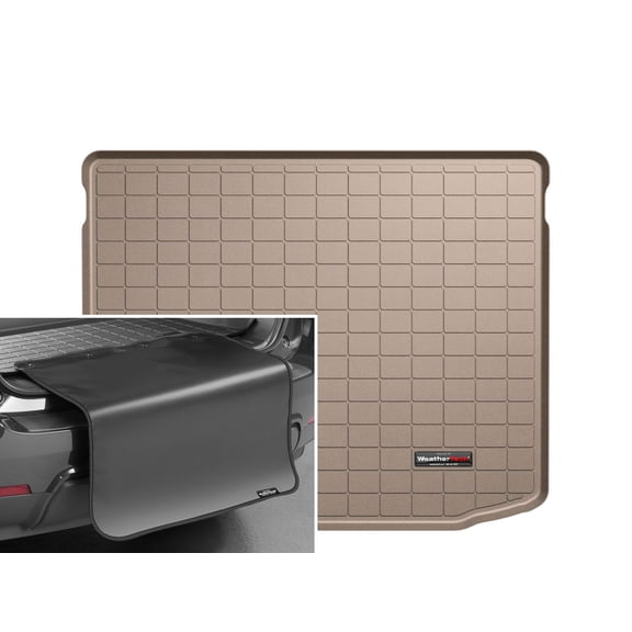 WeatherTech Cargo Trunk Liner with Bumper Protector compatible with 2011-2024 Mitsubishi Outlander Sport - Behind 2nd Row w/ Bumper Protector, Tan
