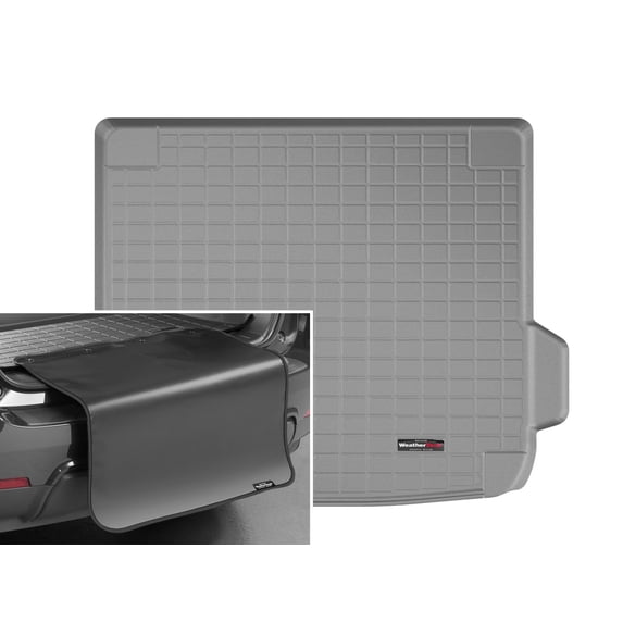 WeatherTech Cargo Trunk Liner with Bumper Protector compatible with BMW X4 M, X4 M40i, X4 30i, X4 M Competition - Behind 2nd Row w/ Bumper Protector, Grey