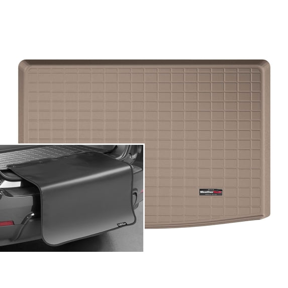 WeatherTech Cargo Trunk Liner with Bumper Protector compatible with Escalade-V ESV, Escalade ESV, Suburban, Yukon XL - Behind 3rd Row w/ Bumper Protector, Tan