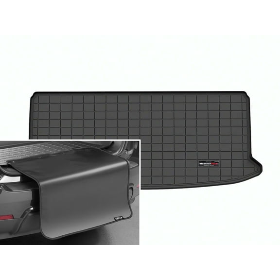 WeatherTech Cargo Trunk Liner with Bumper Protector compatible with TX, TX 500h, Grand Highlander, Grand Highlander Hybrid, tx500hplus - Behind 3rd Row w/ Bumper Protector, Black