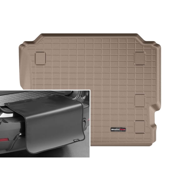 WeatherTech Cargo Trunk Liner with Bumper Protector compatible with Jeep Wrangler Unlimited 4-Door, Wrangler 4-Door - Behind 2nd Row w/ Bumper Protector, Tan