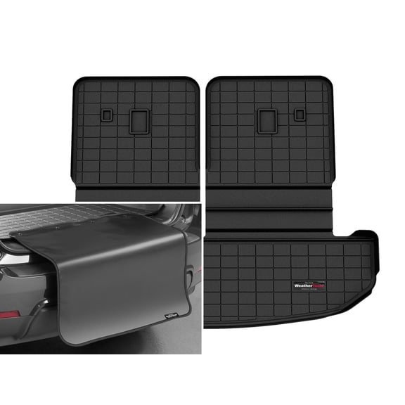 WeatherTech Cargo Trunk Liner with Bumper Protector compatible with Kia Sorento, Sorento Plug-In Hybrid, Sorento Hybrid - Behind 3rd Row SeatBack With Bumper Protector, Black
