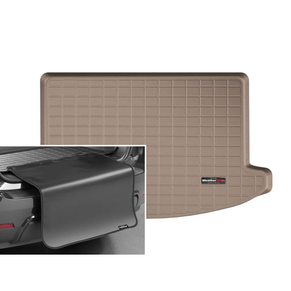 WeatherTech Cargo Trunk Liner with Bumper Protector compatible with MINI Countryman, SE Countryman, E Countryman (Plug-In Hybrid) - Behind 2nd Row w/ Bumper Protector, Tan