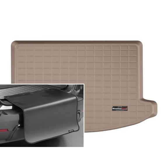 WeatherTech Cargo Trunk Liner with Bumper Protector compatible with MINI Countryman, SE Countryman, E Countryman (Plug-In Hybrid) - Behind 2nd Row w/ Bumper Protector, Tan